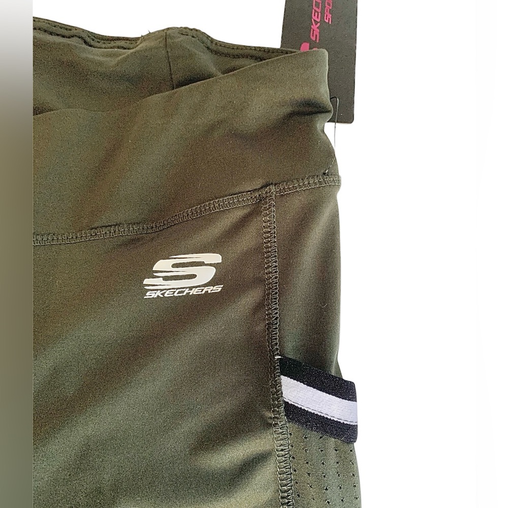 NWT Sketchers Leggings with banded cuffs and side pockets, olive green, XL